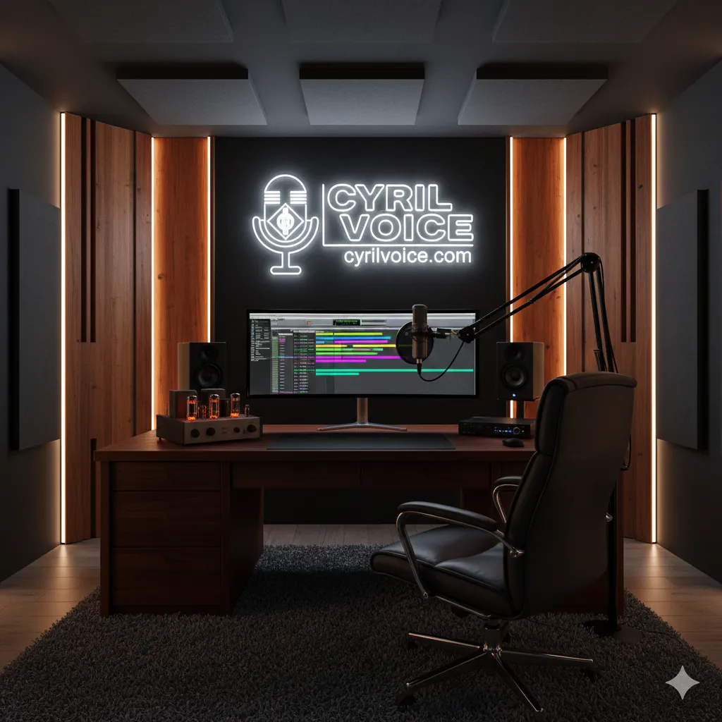 Home studio voix off professionnel Cyril Voice à Paris - Équipement Neumann et Avalon